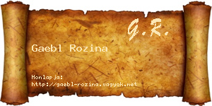 Gaebl Rozina névjegykártya
